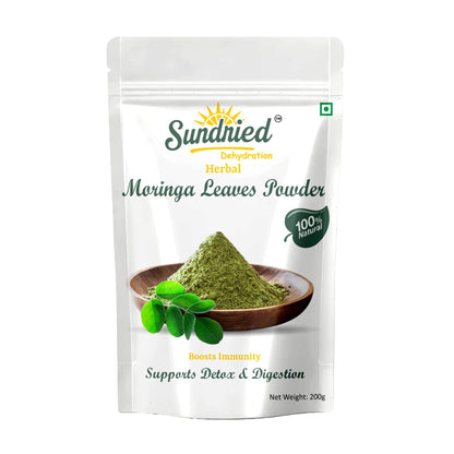 Sundried Dehydration Moringa Leaves Powder 200 gm | From Pure Drumstick Leaves Good for Immunity, Digestion, Skincare and Haircare, Murungai Powder for Energy, Rich In Vitamins & Minerals Super Food