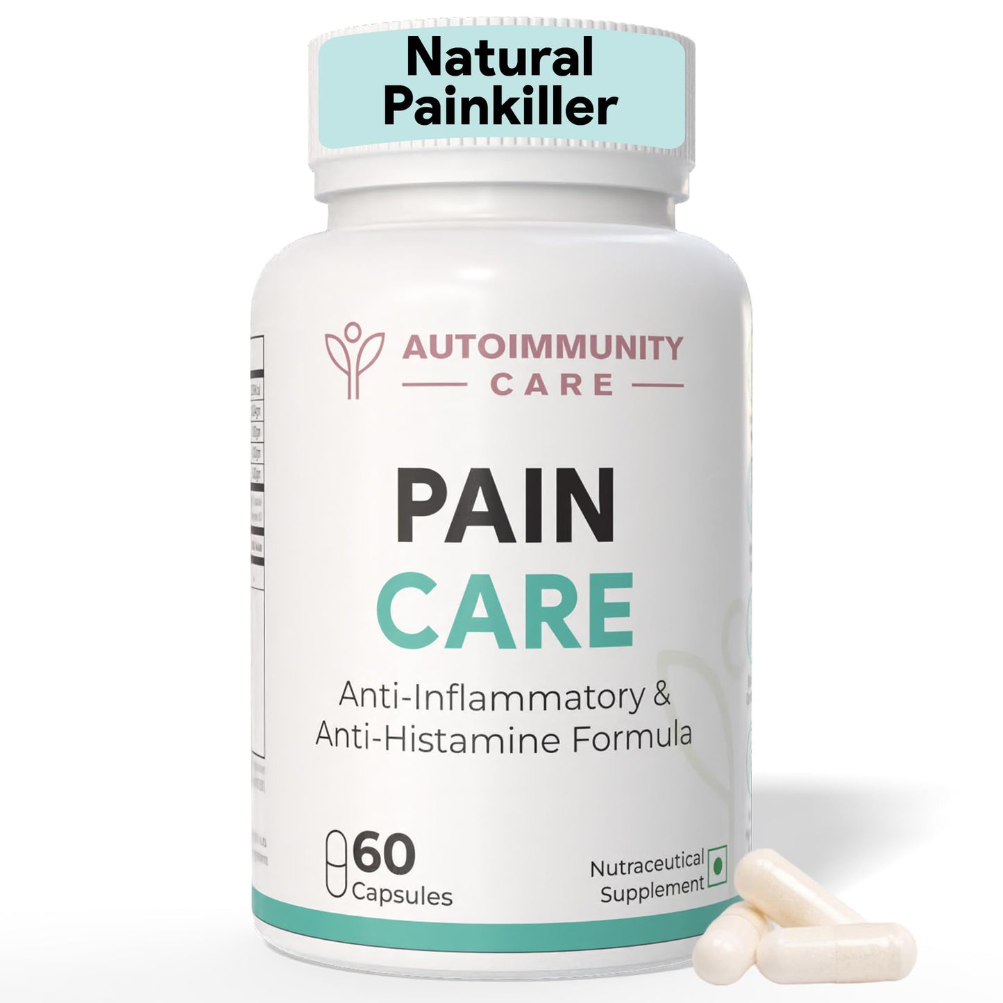 Autoimmunity Care Pain Care | Advanced Joint Pain Relief & Inflammation Support Supplement | NanoCurcumin, Boswellia Serrata, Nattokinase & Herbal Extracts | Joint, Muscle, Knee & Migraine Support | 60 Caps (60 doses)