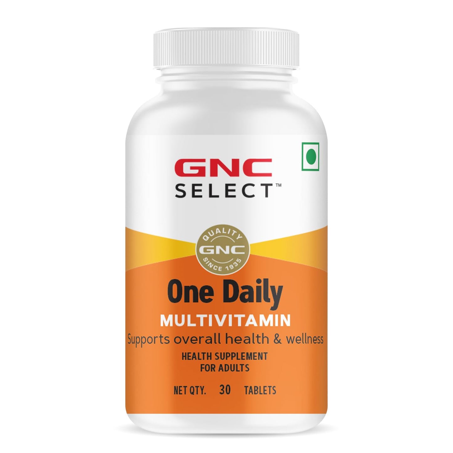 GNC One Daily Veg Multivitamins |Unisex | 30 Tablets| Supports Overall Health & Wellness | With Zinc, Copper | Vitamin B12, A, C & D3| Imported| Formulated In USA