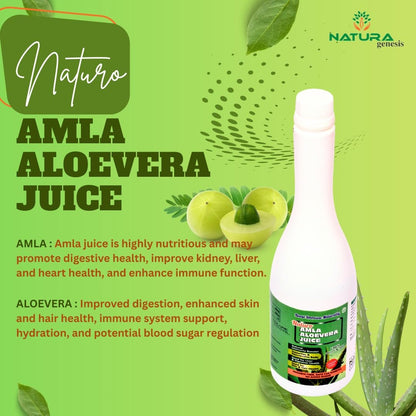 MEDIWIN LABORATORIES Aloe Vera Amla Syrup – Cold‑Pressed Herbal Juice for Detox, Digestion, Skin Glow & Hair Health | No Added Sugar, GMP & FSSAI Certified, 500 ml Bottle