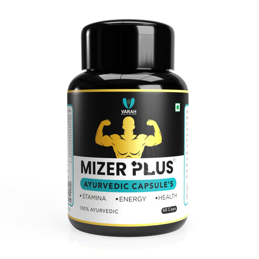 Varah Mizer Plus 60 Capsules | Supports Energy, Vitality, Stamina, Strength, and Muscle Growth with Natural Herbal Extracts for Daily Wellness and Active Lifestyle | Ayurvedic Formula for Men