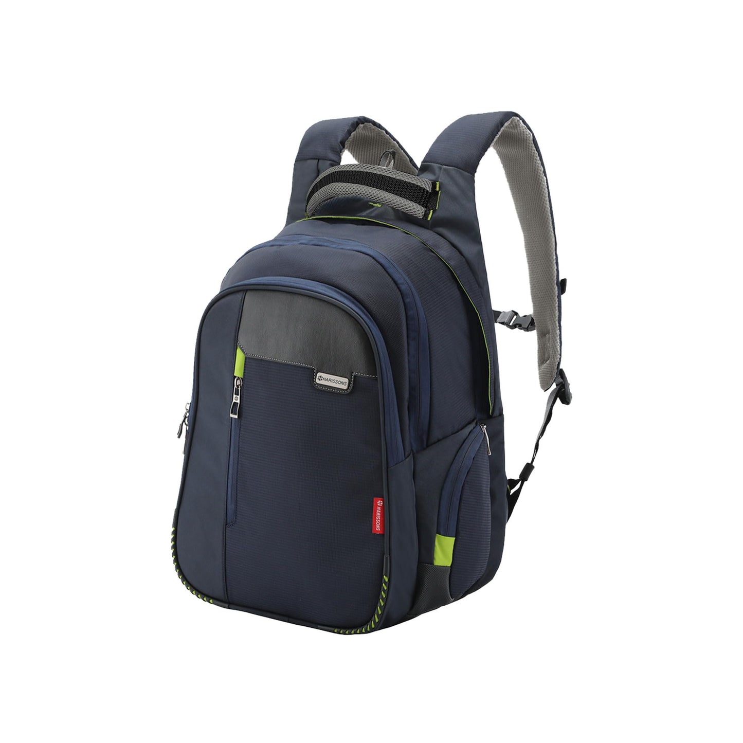 HARISSONS Sirius Travel Laptop Backpack | 45L | Fits 15.6” Laptop | Heavy-Duty Build | USB & Audio Port, Multi-Level Organizer, Trolley Sleeve | Work, Travel & College (Navy Blue)