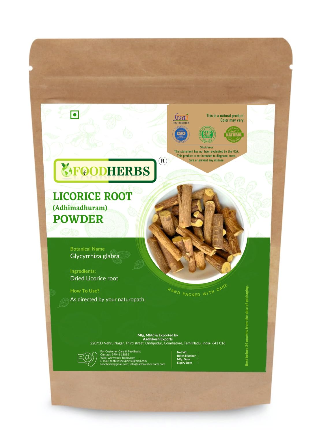 Foodherbs Adhimadhuram Powder | Mulethi | Pure Licorice Root | 200g | H- image 5