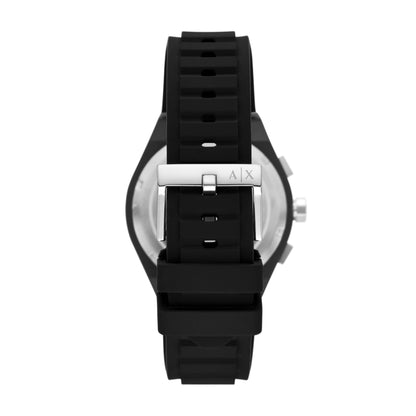 Armani Exchange Silicone Analog Black Dial Men Watch-Ax4161, Black Band