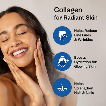 TATA 1mg Marine Collagen Powder | Fortified with Grape Seed Extract for Enhanced Results | Supports Skin, Hair & Nails | With Collagen Peptide for Hydration & Strength | Unflavored, 210g