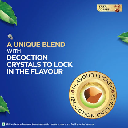 Tata Classic Instant Coffee, 200g Pouch, Chicory Mix With Strong Taste & Rich Aroma, With Flavour Locked Decoction Crystals