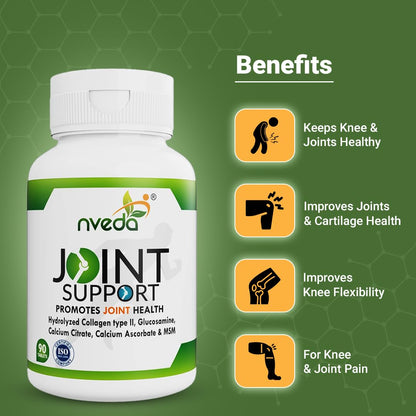 Nveda Joint Support for keeping Joints healthy containing Collagen Type 2, Glucosamine, Calcium and MSM (Tablets 90 Count)