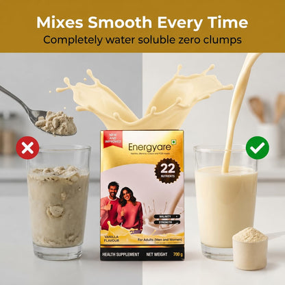 Energyare Protein Powder 700g (Vanilla Flavour) | Nutritional Supplement for Daily Nutrition | High Protein, High Fiber Formula |Daily Nutrition Drink Mix for Active Lifestyle