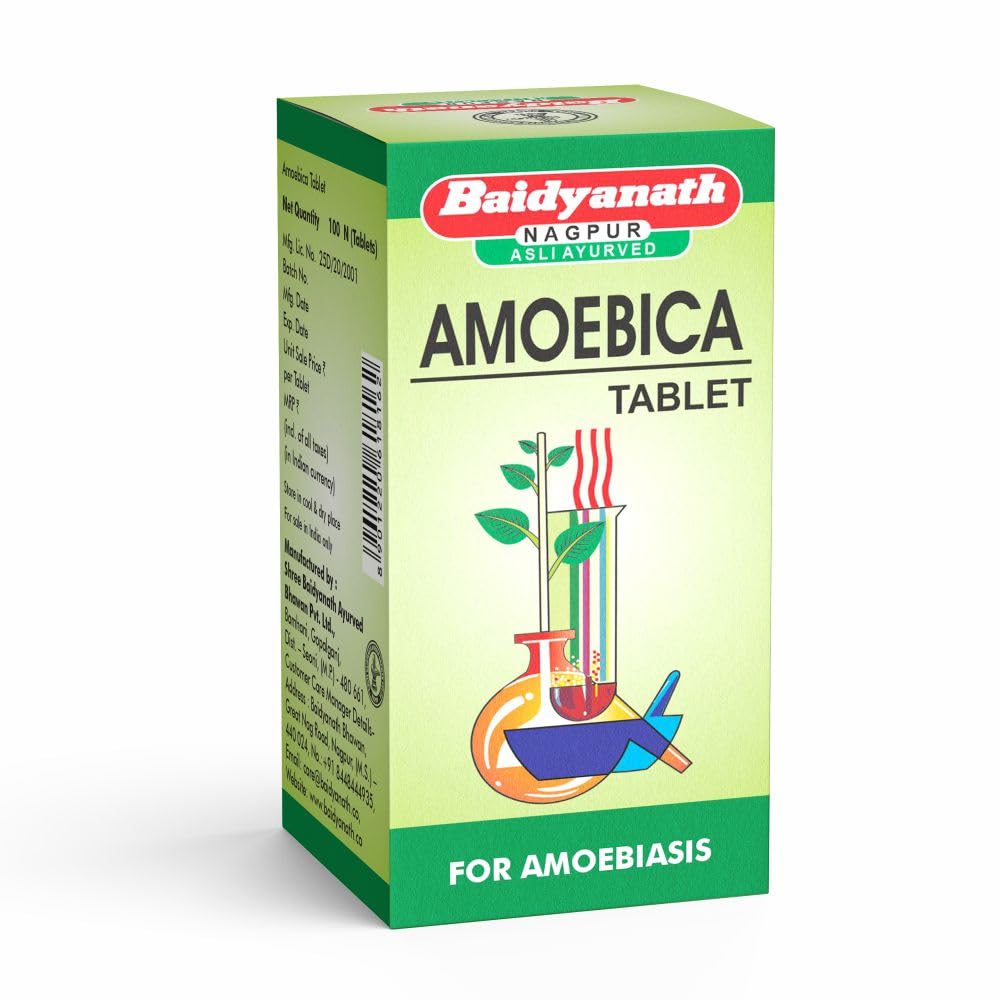 Baidyanath Amoebica I Ayurvedic Diarrhea Medicine I 740 g Pack of 1-100 Tab