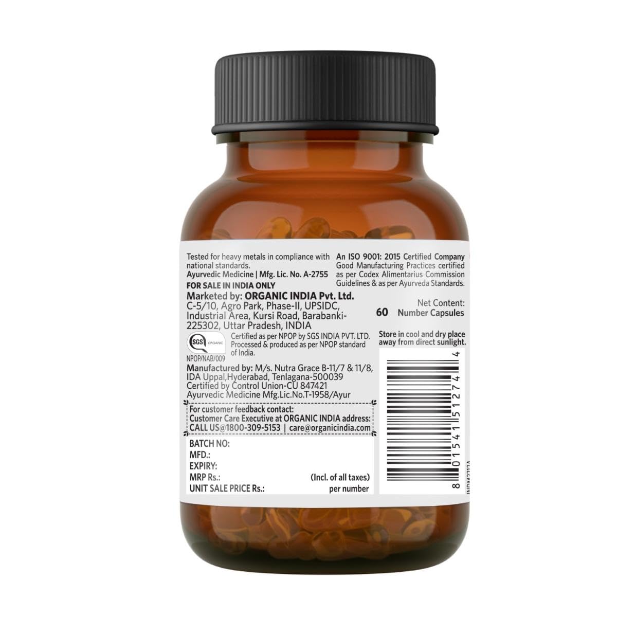 A TATA Product - Organic India Flaxseed Oil - 60 Veg Capsules, Natural- image 8