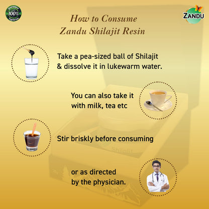 Zandu Pure Himalayan Shilajit Resin, 20 Grams (Pack of 1) | Natural & Ayurvedic| Helps Enhance Strength & Stamina | Maintains Overall Holistic Wellness, 40 Servings