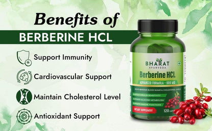 BHARAT AYURVEDA Berberine HCL 600mg 120 Capsules | Maintain Blood Sugar- image 3