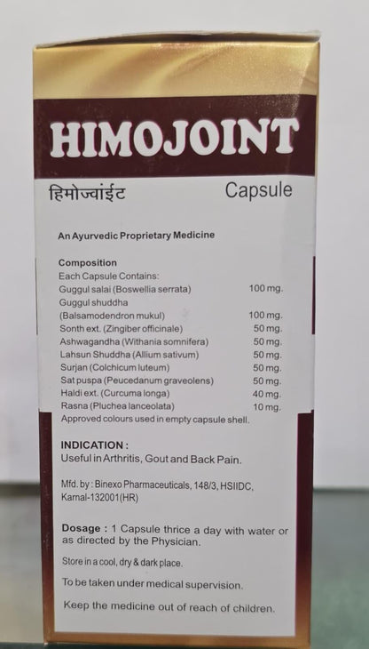 Himanshi Healthcare Herbal Joint Support Capsules – Natural Joint Pain Relief, Bone Strength & Flexibility | Muscle & Cartilage Health Supplement for Men & Women – 100 Capsules