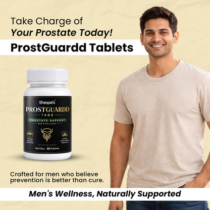 Sheopals Prostguardd Support Tablets for Men | Ayurvedic Urinary Wellness Supplement with Shilajit, Punarnava, Gokshura & Varuna | Men’s Health Support | 60 Tabs