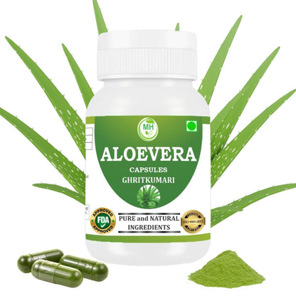 Morsan's Aloevera (Ghritkumari) Capsules, x 60 x 500mg. Veg. Capsules (1)
