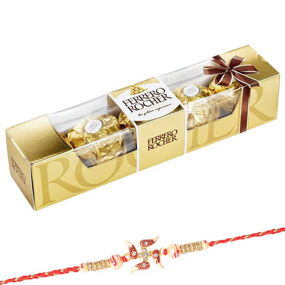 SFU E Com 4 Pieces Ferrero Rocher with Diamond Rakhi