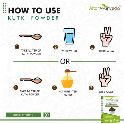 Attar Ayurveda Kutki Powder 100 gm - For Liver support, Detox, Blood su- image 3