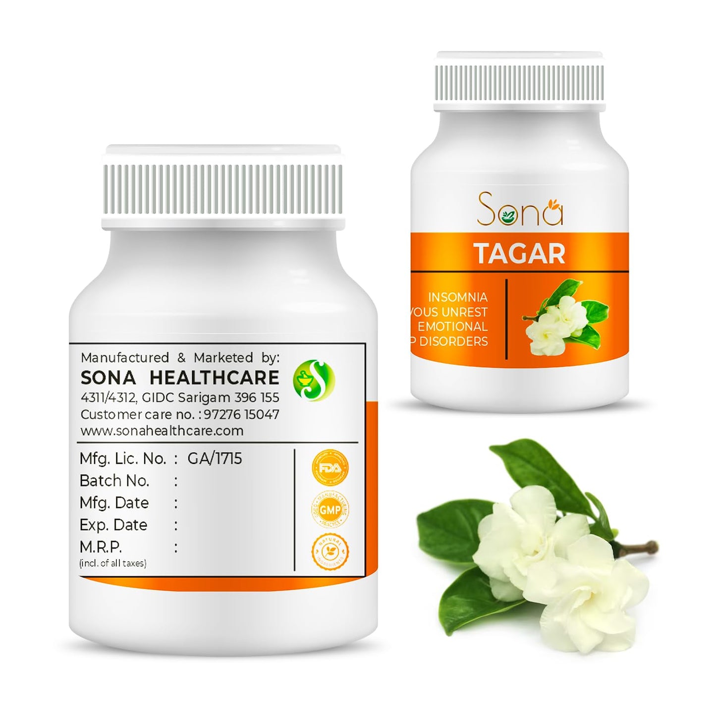 Sona Healthcare Ayurvedic Tagar Capsule for Quality Sleep (60 Cap)
