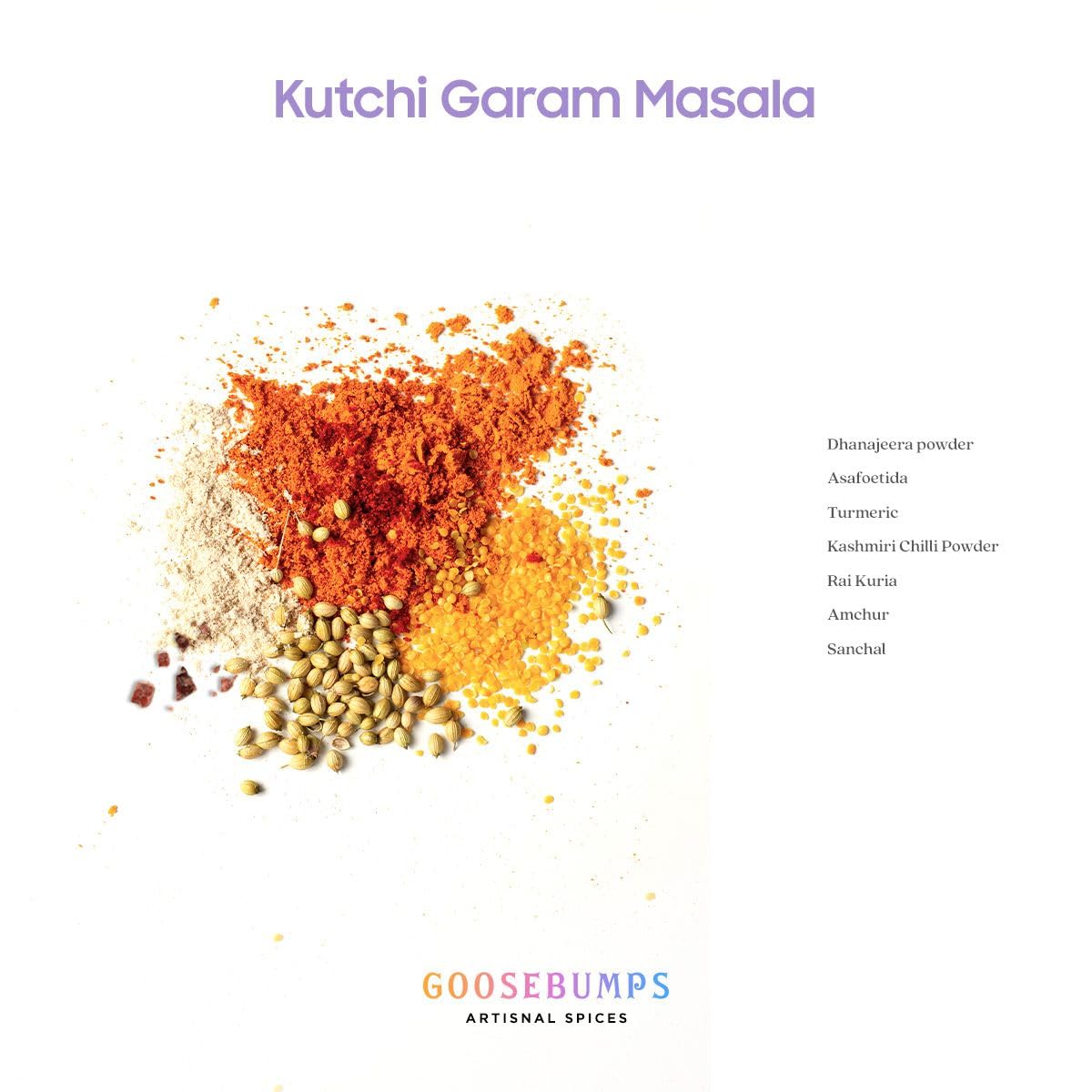 Goosebumps Homemade Sabzi Masala | All Purpose Sabji Shaak masala | 100% Natural Ingredients | Ready to use | Artisanal & Authentic | Vegan Spice | No Bulking Agent, artifical colours or preservatives used | 90 GMS