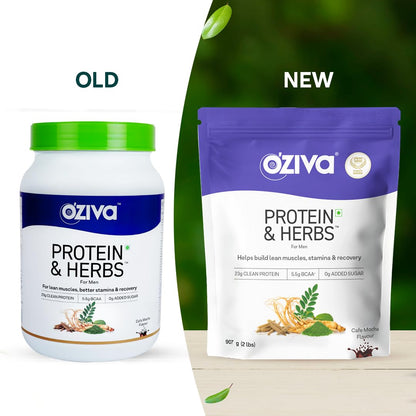 OZiva Protein & Herbs for Men (Cafe Mocha) | Clean Protein, Shatavari,- image 9
