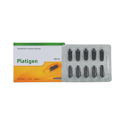 Leeford Platigen Platelet Booster Capsules 10 Capsules | Natural Platelet Booster | Post-Viral Recovery & Immunity Support | Ayurvedic formula to Rebuild Energy and Strength