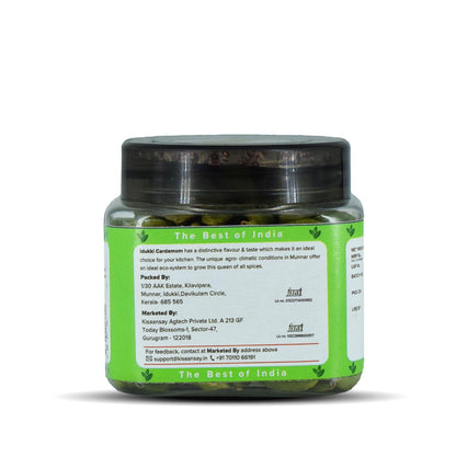 KisaanSay Idukki Cardamom 100 gm | Bold Size (7 to 8 mm) | Natural Elaichi | Distinctive Flavour & Aroma | No Artificial Colors | elaichi green