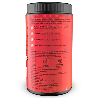 NATURYZ Instantized BCAA 5000 PRO |5G Vegan BCAAs | Glutamine | Citrulline | Electrolytes | 0 Added Sugar | Powerful Intra Workout Amino for Lean Muscle Growth, Strength, Quick Re-Hydration & Instant Energy - 300g(Mix Fruit Cocktail)