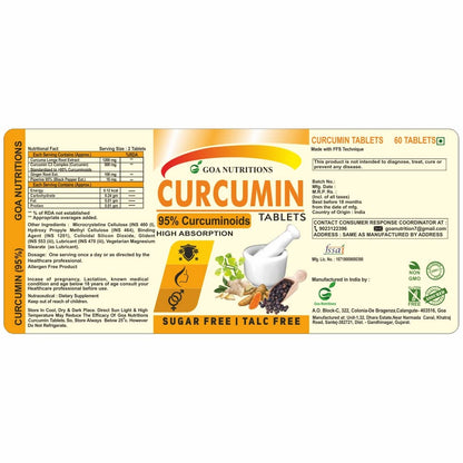 GOA NUTRITIONS Curcumin Supplements With Piperine (95% Curcuminoids), G- image 7