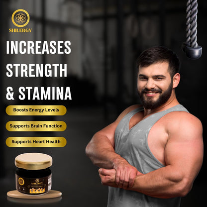 SHILERGY Shilajit/Shilajeet Gold Resin - 20g | Boost Energy, Muscle Growth & Stamina | Ayurvedic & Infused with Ashwagandha, Safed Musli with 24 Carat Gold Aurum. (20 g (Pack of 1))