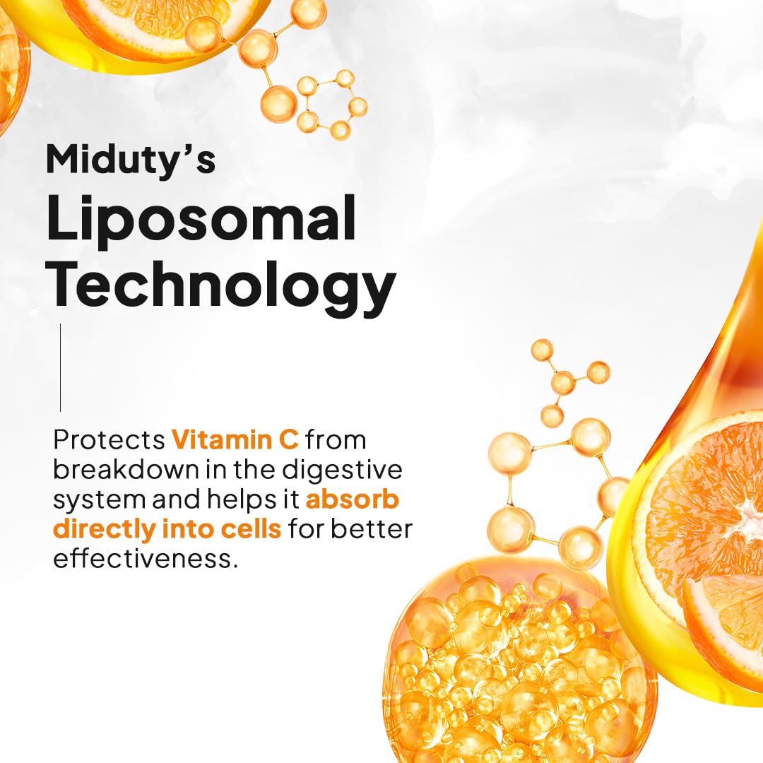 Miduty Liposomal Vitamin C Supplement Bioavailability, Antioxidant Vita- image 6