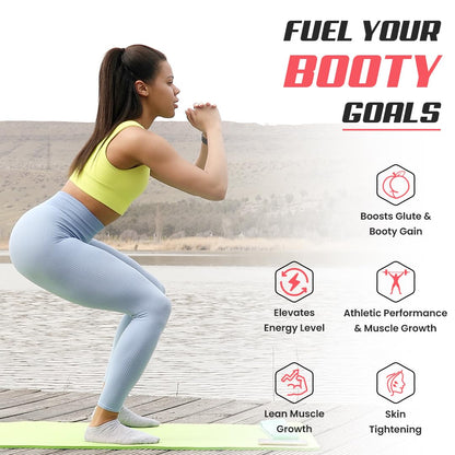 NATURYZ Perfect Peach 4-in-1 GLUTE BUILDER | Micronized Creatine Monohydrate for Women | Booty Gain Collagen | Vegan BCAA 2:1:1 | Electrolytes | Increase Lean Muscle Mass Gain – 250g (Peach Flavour)