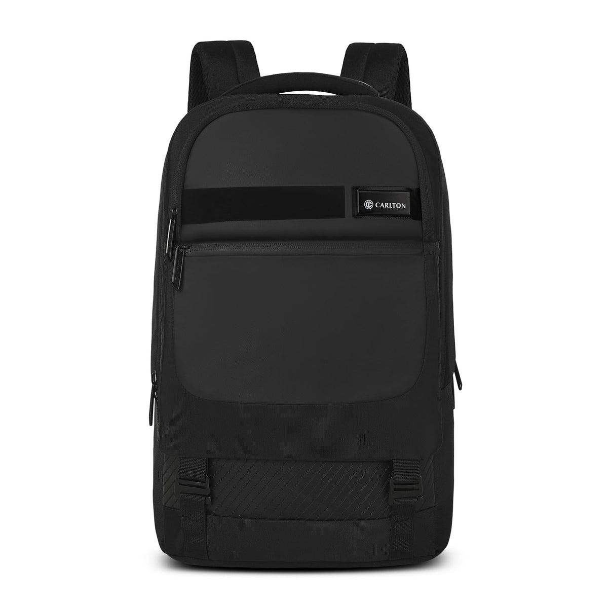 CARLTON Laptop Backpack 20L With Rain Cover, Pockets for Hard drive, Passport Pocket & Air Cushion System | Midnight Black | Dorset 03