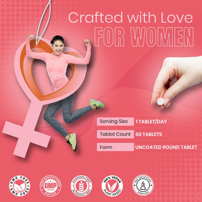 CUREFOREVER Multivitamin Tablets for Women with Vitamin C, Zinc & Biotin | Complete Multivitamin for Women’s Wellness | Supports Energy, Bone Health, Skin & Immunity | 60 Veg Tablets