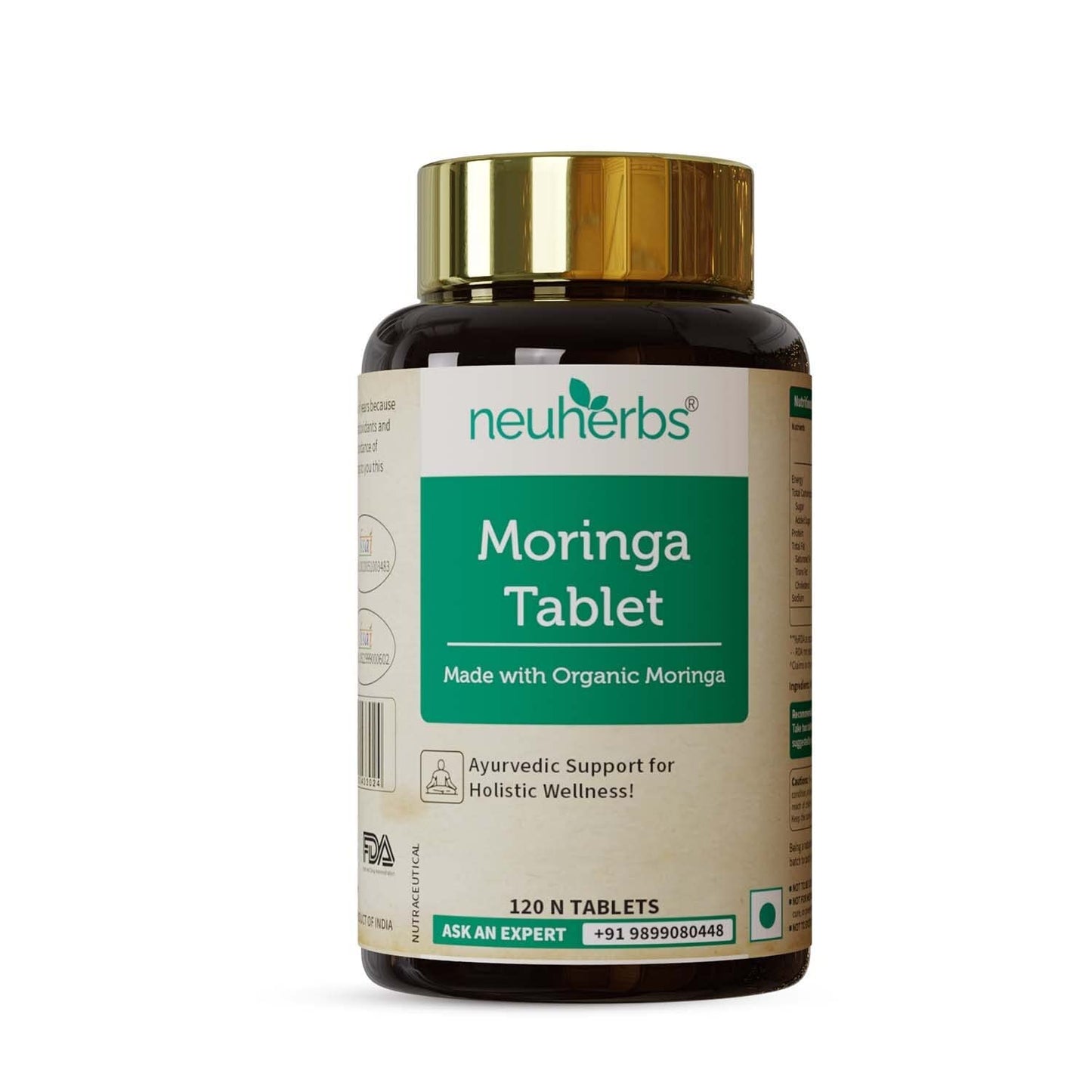 Neuherbs Organic Moringa 120 Tablets | Ayurvedic Support For Holistic Wellness | High In Energy & Antioxidants