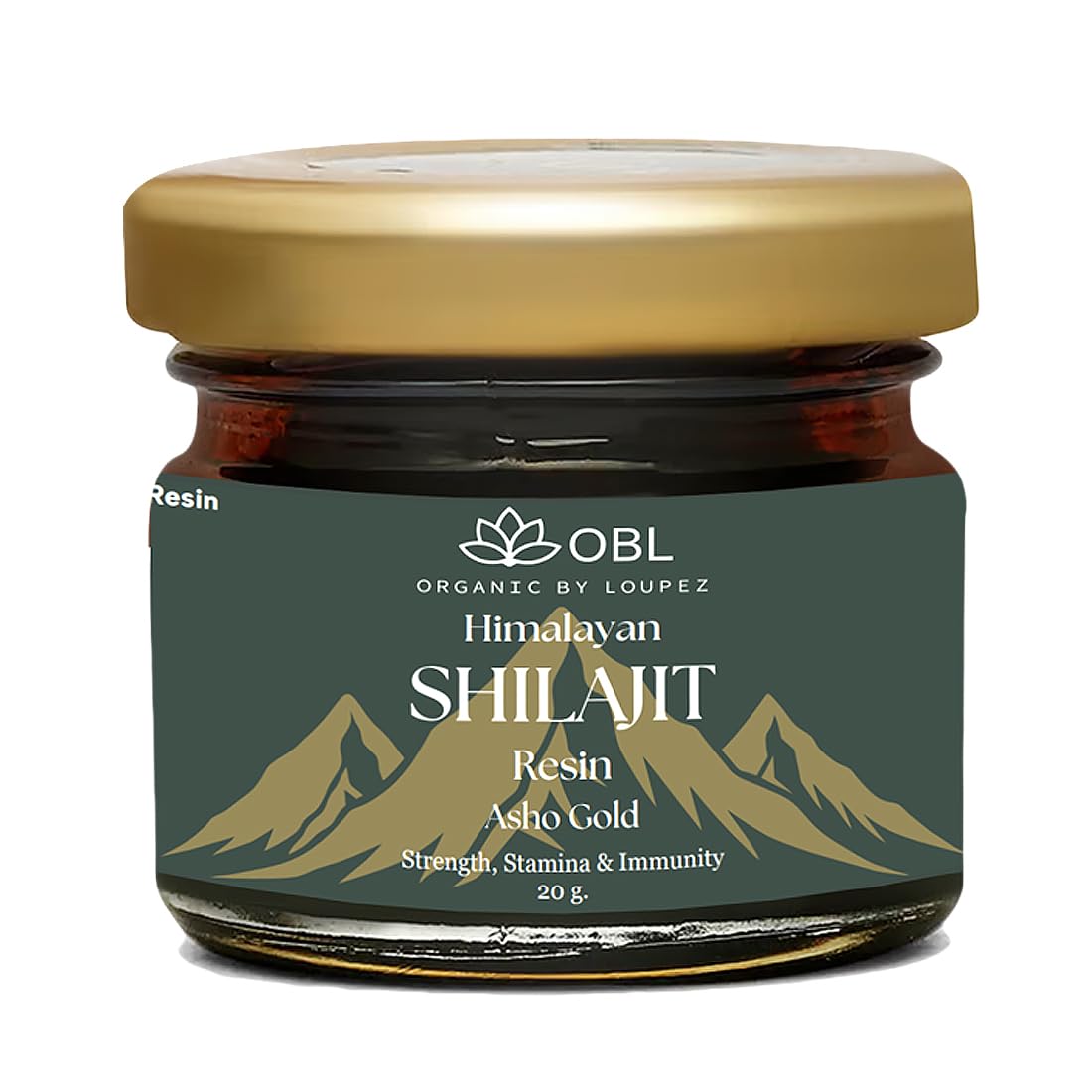 OBL Himalayan Shilajit Resin with Ashwagandha & Gold Vark – 100% Pure & Organic – Strength, Stamina, Energy & Immunity Booster – 250mg/Serving – 80 Servings – 20g Pack