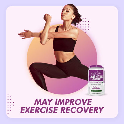 HealthyHey L-Carnitine & L-Tartrate (LCLT) - 60 Vegetable Capsules (Pac- image 5