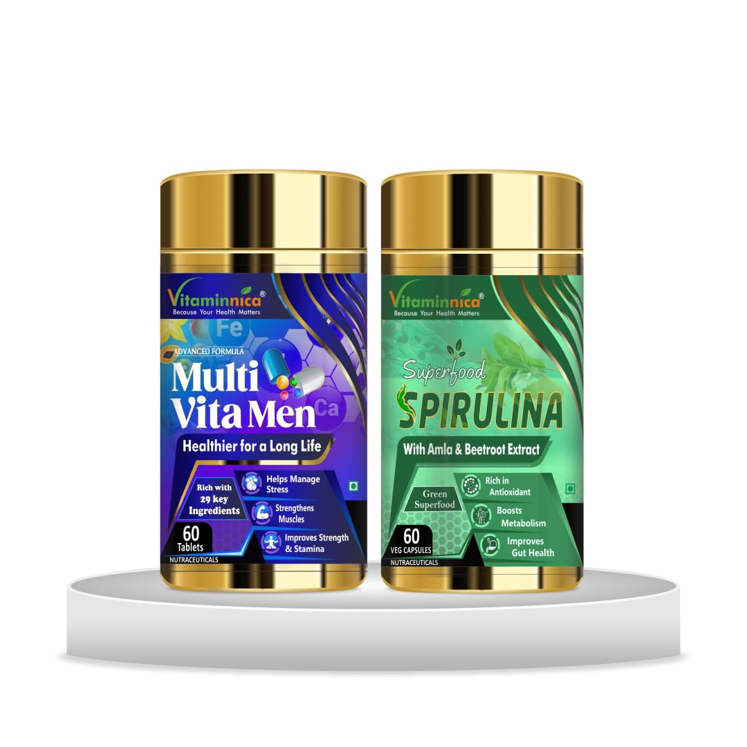 Vitaminnica Multi Vita Men + Spirulina Combo – 120 Capsules