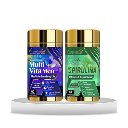 Vitaminnica Multi Vita Men + Spirulina Combo – 120 Capsules