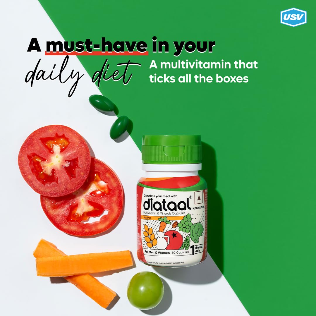 Diataal Nutripop Multivitamin I Biotin for Hair I Energy I Immunity I Supplement For Fitness & Wellness | 180 Capsules |Pack of 6 (30 cap each pack)
