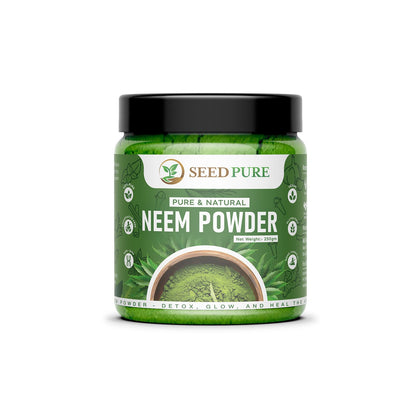 Seedpure Organic Neem Powder 250g | Pure Neem Leaf Powder for Skin, Hair, Immunity & Detox | Herbal Supplement for Acne, Oral Care & Wellness | No Additives or Preservatives