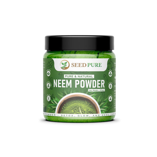 Seedpure Organic Neem Powder 250g | Pure Neem Leaf Powder for Skin, Hair, Immunity & Detox | Herbal Supplement for Acne, Oral Care & Wellness | No Additives or Preservatives