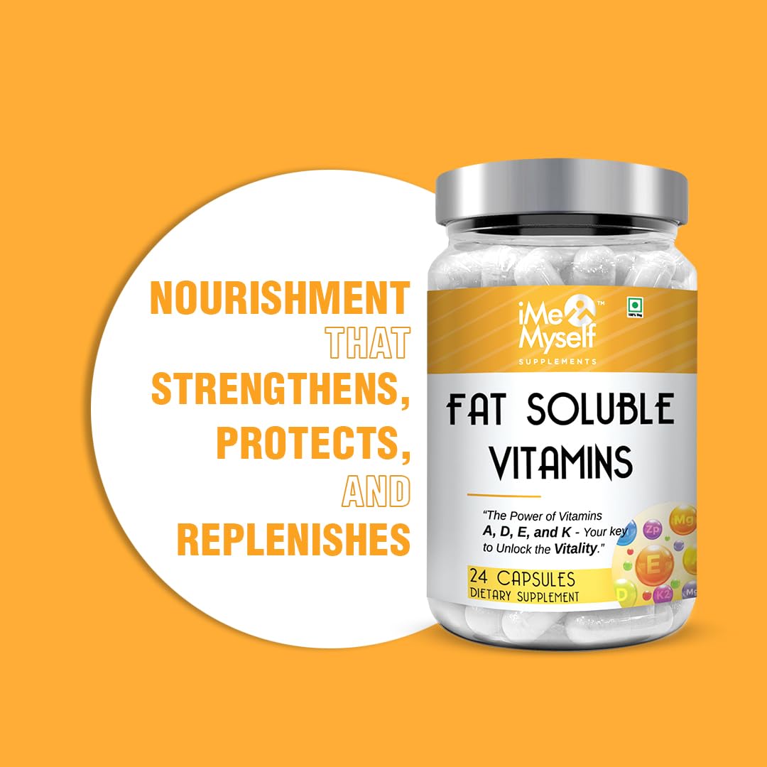 iMeMyself Fat-Soluble Vitamin A, D, E, K Capsules - 24 Count | Supplement for Wellness
