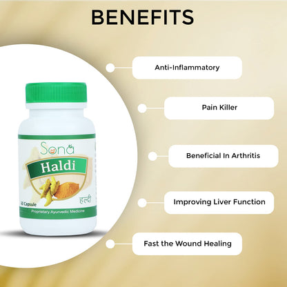 SONA HEALTH CARE Turmeric Capsules, Natural Extracts of Haridra (Haldi) Immunity Booster- 60 capsules (Pack of 3)