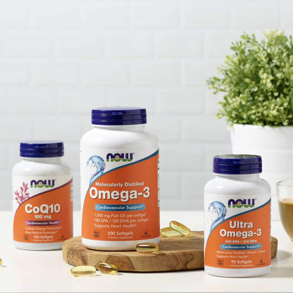 NOW Foods Omega-3 Fish Oil, Molecularly Distilled 200 Softgels- image 6