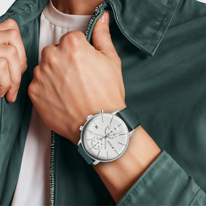 Titan Infinity Display Quartz Chronograph with Date Silver Dial Dark Te- image 5