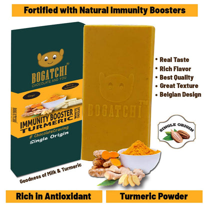BOGATCHI Immunity Booster Turmeric Milk White Chocolate Bar, Ginger, 80g