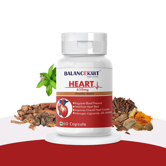 Balancekart Arjuna 650mg Capsules – 60 Capsules | Ayurvedic Heart Health Support Supplement | Supports Healthy Cholesterol Levels & Cardiovascular Wellness | Herbal Arjuna Extract