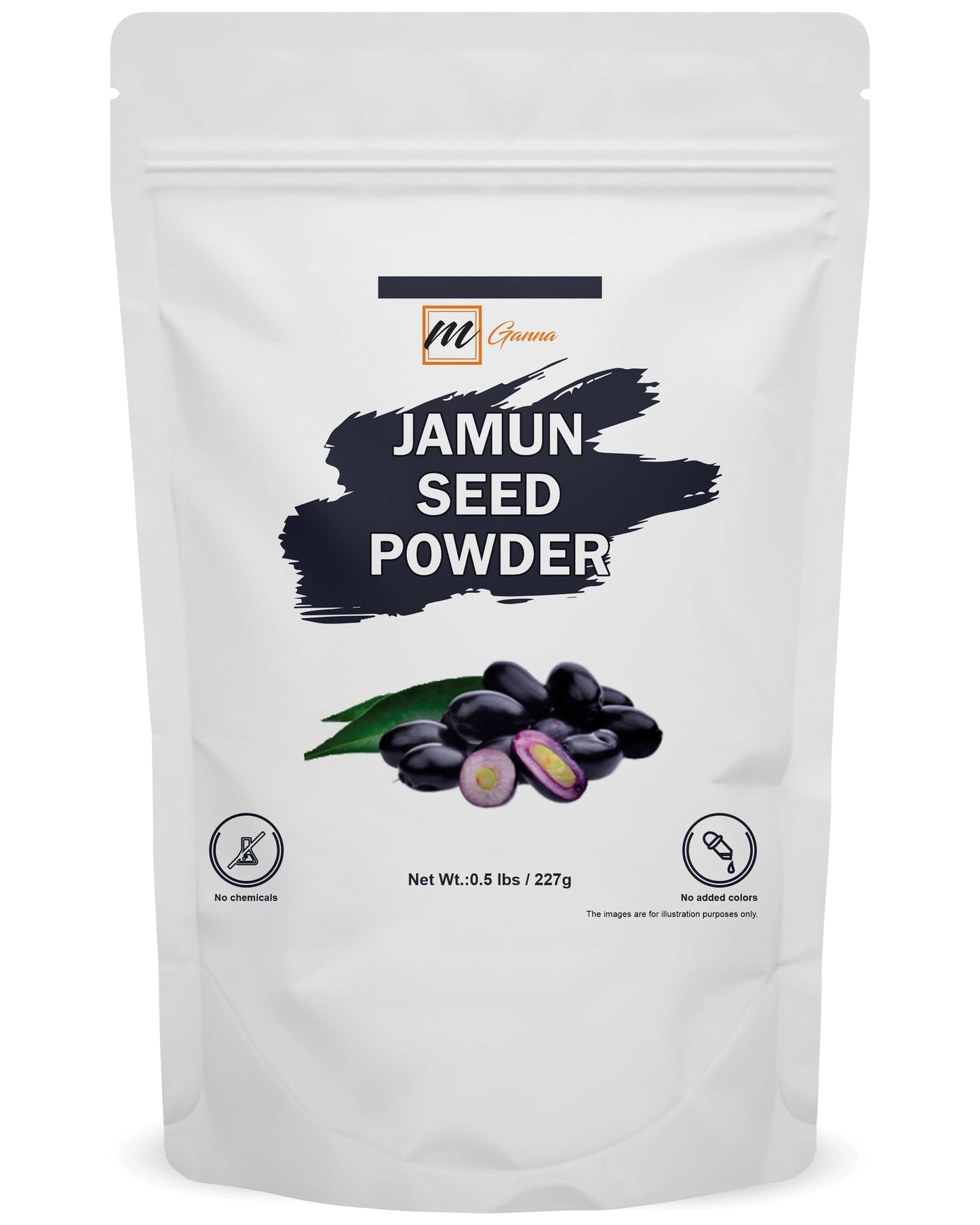 mGanna Jamun Seed Powder for Soft Radiant Skin and Health Care 227gm / 0.5lbs