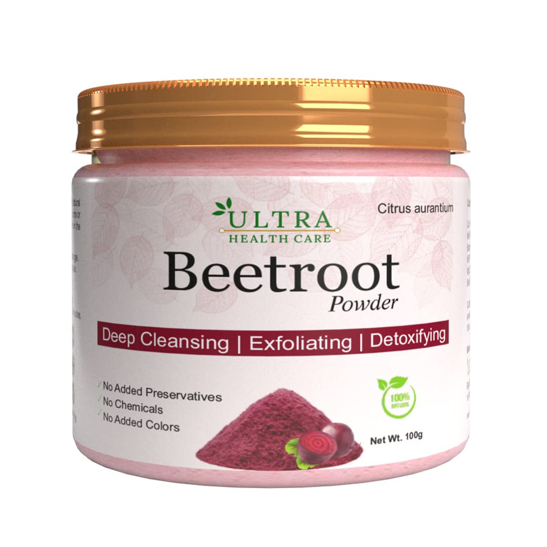 Ultra Healthcare Beetroot Powder for Skin & Hair, 100 g | 100% Natural Powder | Hydrates & Nourishes Hair & Skin Supports Natural Energy & Stamina || For Men & Women