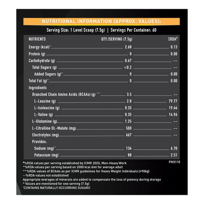 MuscleBlaze Bcaa Gold 8:1:1 Powder (Fruit Punch, 450G, 30 Servings) | W- image 6